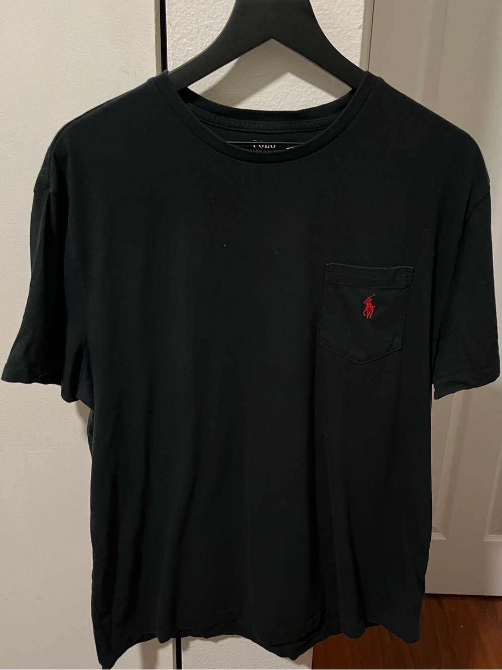 Polo by Ralph Lauren Black Short-Sleeve Pocket Tee with Red Pony